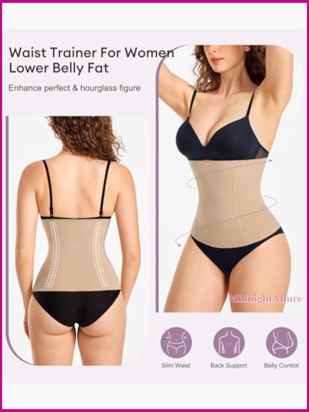 Women's Waist Trainer Corset Shapewear Tummy Control Body Shaper Cincher - Picture 2 of 6